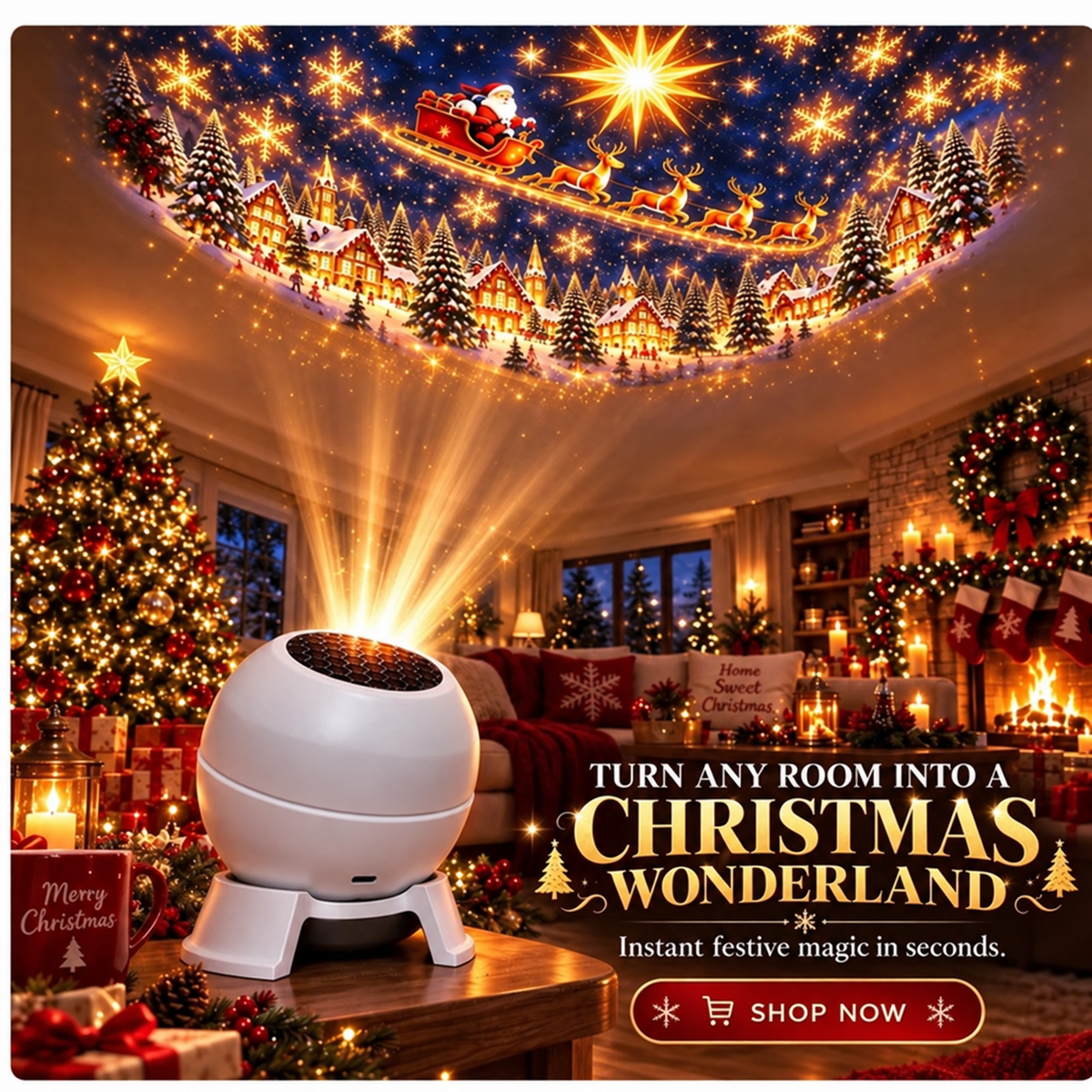Weihnachtsprojektor mit dekorativer Projektion