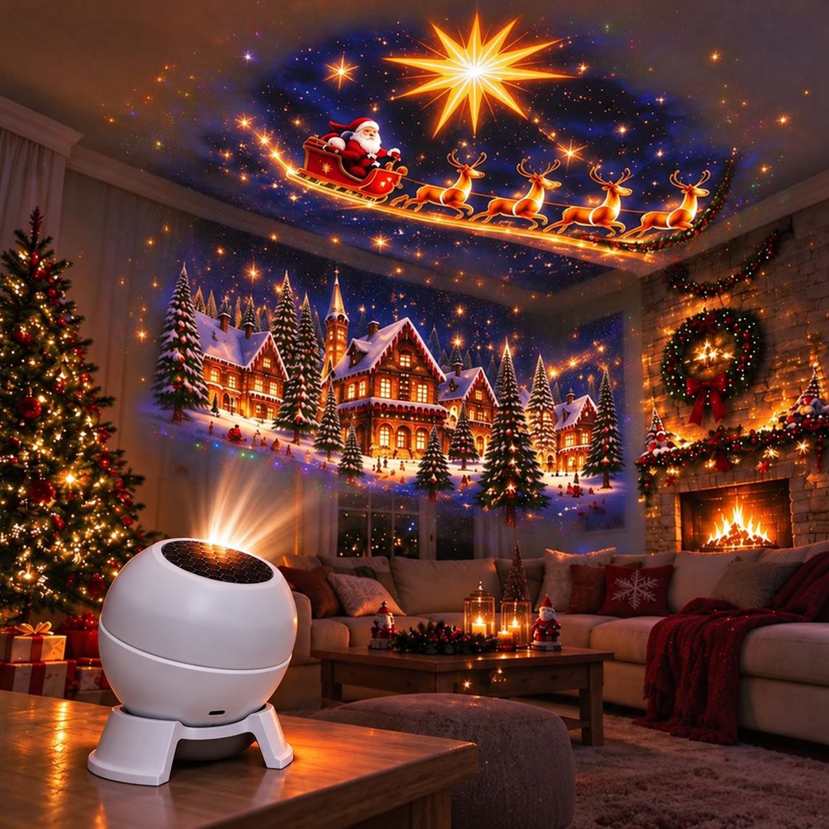 Projetor de Natal com projeção decorativa